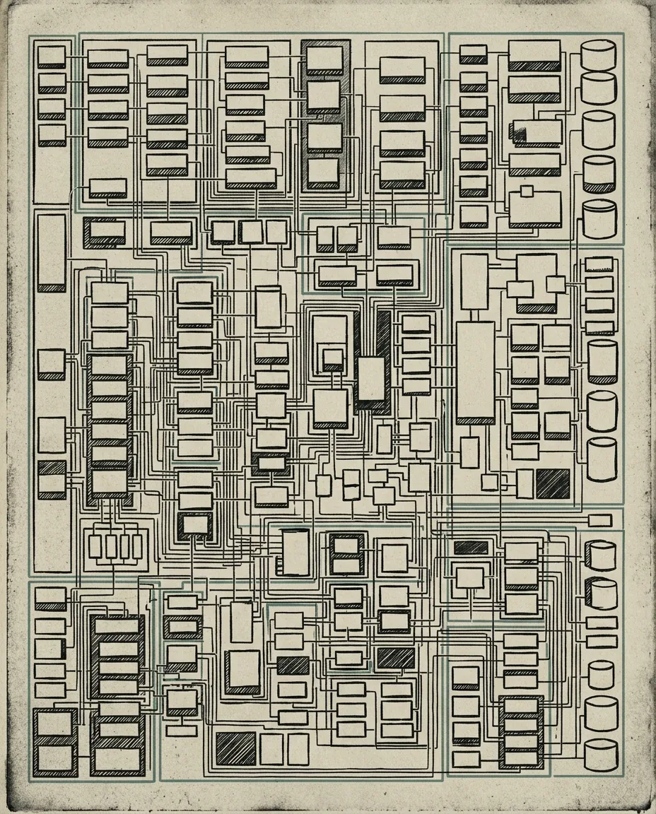 Abstract schematic of a distributed backend