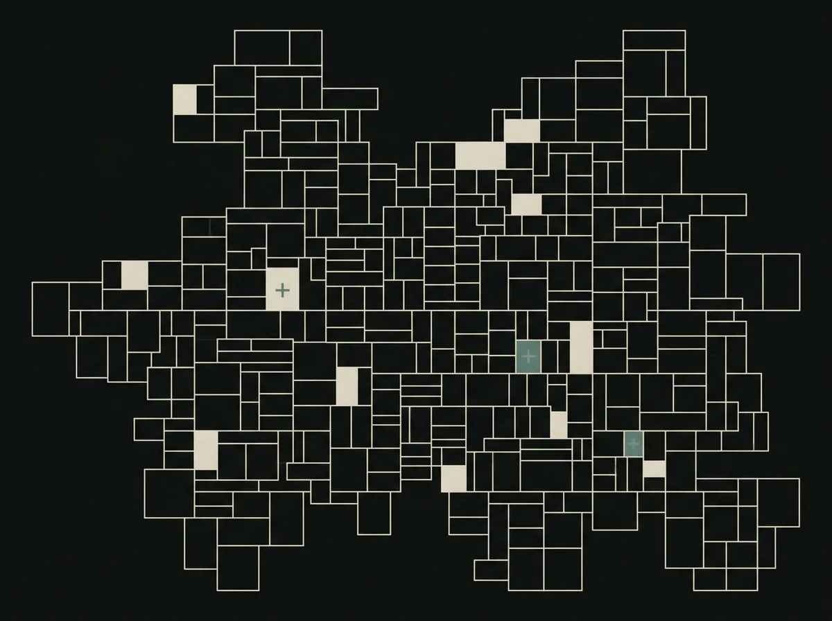 Most of the map is unverified. Unverified is held, not sent.